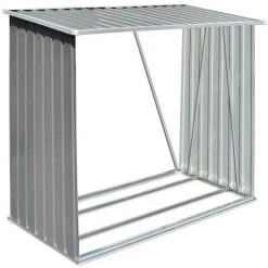 Brennholzlager Verzinkter Stahl 163 X 83 X 154 Cm Grau VidaXL