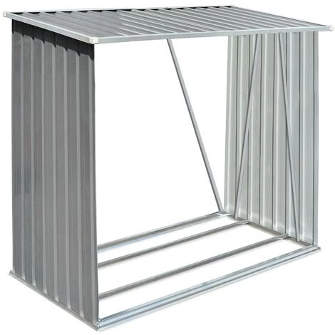 Brennholzlager Verzinkter Stahl 163 X 83 X 154 Cm Grau VidaXL 1 Brennholzlager Verzinkter Stahl 163 X 83 X 154 Cm Grau VidaXL