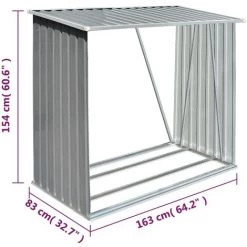 Brennholzlager Verzinkter Stahl 163 X 83 X 154 Cm Grau VidaXL 7 Brennholzlager Verzinkter Stahl 163 X 83 X 154 Cm Grau VidaXL -Aufbewahrung im Garten Verkäufe 2022 11133407 3