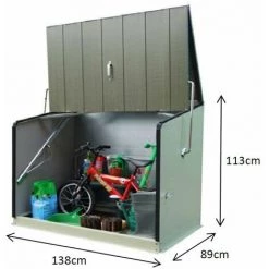 Trimetals Metall Gerätebox, Fahrradbox "Stowaway", Aufbewahrungsbox Inkl. Boden Anthrazit 136 X 87 X 112 Cm (L X B X H) -Aufbewahrung im Garten Verkäufe 2022 12569828 4