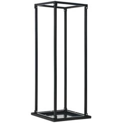 Brennholzregal Mit Boden Schwarz 37 X 37 X 113 Cm Stahl VidaXL