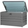 BELIANI Auflagenbox Grau Metall 132x62 Cm Garten Terrasse