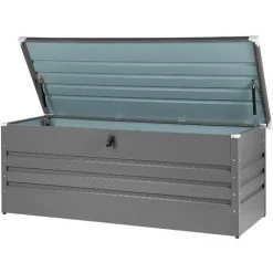 BELIANI Auflagenbox Grau Metall 165x70 Cm Garten Terrasse