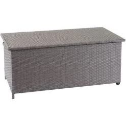 Poly-Rattan Kissenbox HHG-570, Gartentruhe Auflagenbox Truhe ~ Premium Grau, 51x100x50cm 170l -Aufbewahrung im Garten Verkäufe 2022 16241764 3