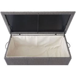 Poly-Rattan Kissenbox HHG-570, Gartentruhe Auflagenbox Truhe ~ Premium Grau, 51x100x50cm 170l -Aufbewahrung im Garten Verkäufe 2022 16241764 4