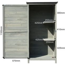 WILTEC Gartenschrank Aus Holz 69,5x52x142cm Mit Flügeltür & Flachdach Mit Bitumenisolierung -Aufbewahrung im Garten Verkäufe 2022 17319688 5