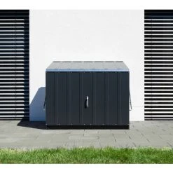 Trimetals Gartengeräte Aufbewahrungsbox Fahrradgarage Stowaway Grau 87x136x112 Cm -Aufbewahrung im Garten Verkäufe 2022 17995170 3