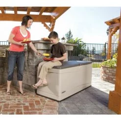 Lifetime Kunststoff Kissen Aufbewahrungsbox 495 Liter Grau 61x152x67 Cm -Aufbewahrung im Garten Verkäufe 2022 18369841 5