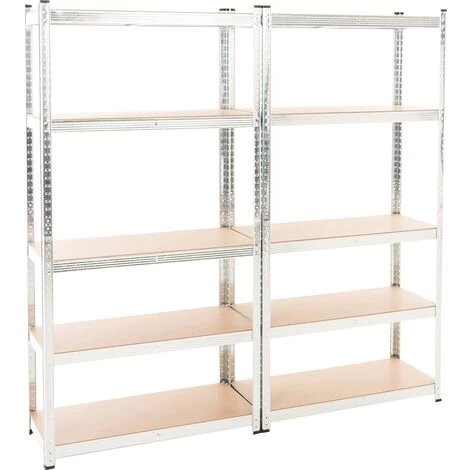 CLP 2er Set Steckregal G 90x40x180-silber 1 CLP 2er Set Steckregal G 90x40x180-silber