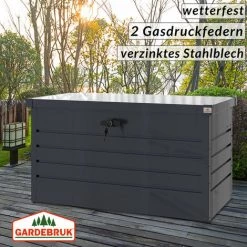 Gardebruk Metall Auflagenbox 360L Abschließbar Gasdruckfeder Kissenbox Gartentruhe Gerätebox Garten Aufbewahrungsbox -Aufbewahrung im Garten Verkäufe 2022 18476333 4