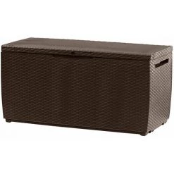 Keter Auflagenbox Marvel Plus 220kg Belastbar Rollen Griffe Smart Click System Truhe Gartenbox Kissenbox Garten… Braun