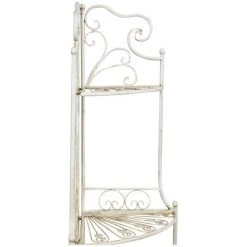 BISCOTTINI Multifunktionelle Und Klappbare Ecketagere Aus Schmiedeeisen Mit Antikiertem Weißem Finish L46xPR32xH155 Cm. -Aufbewahrung im Garten Verkäufe 2022 18661694 4