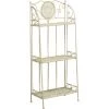 BISCOTTINI Multifunktionelle Und Klappbare Etagere Aus Schmiedeeisen Mit Antikiertem Weißem Finish L48xPR27xH113 Cm.