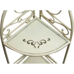 BISCOTTINI Multifunktionelle Und Klappbare Ecketagere Aus Schmiedeeisen Mit Antikiertem Weißem Finish L40xPR28xH110 Cm. -Aufbewahrung im Garten Verkäufe 2022 18662515 5