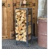 Quick-Star Metall Kaminholzregal Anthrazit 33x25x90cm Garten Kaminholzunterstand Kaminholzlager Stapelhilfe