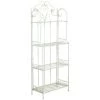 BISCOTTINI Multifunktionelle Und Klappbare Etagere Aus Schmiedeeisen Mit Antikiertem Weißem Finish L63xPR33xH165 Cm.