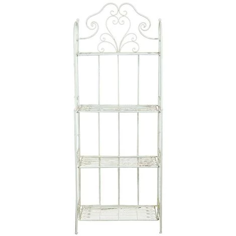 BISCOTTINI Multifunktionelle Und Klappbare Etagere Aus Schmiedeeisen Mit Antikiertem Weißem Finish L63xPR33xH165 Cm. 2 BISCOTTINI Multifunktionelle Und Klappbare Etagere Aus Schmiedeeisen Mit Antikiertem Weißem Finish L63xPR33xH165 Cm. – Bild 2