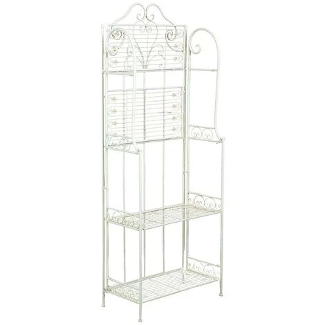 BISCOTTINI Multifunktionelle Und Klappbare Etagere Aus Schmiedeeisen Mit Antikiertem Weißem Finish L63xPR33xH165 Cm. 3 BISCOTTINI Multifunktionelle Und Klappbare Etagere Aus Schmiedeeisen Mit Antikiertem Weißem Finish L63xPR33xH165 Cm. – Bild 3