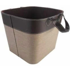 TrendLine Holzkorb Aus Polyester Und Kunstleder Kaminholzkorb Kaminholztasche