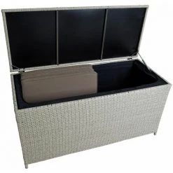 ESTEXO Auflagenbox Poly Rattan Kissenbox Gartenbox Aufbewahrungsbox Box Beige -Aufbewahrung im Garten Verkäufe 2022 20031016 3