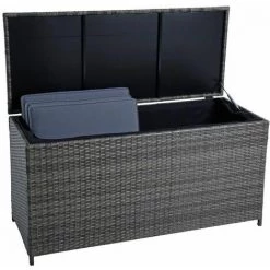 ESTEXO Auflagenbox Poly Rattan Kissenbox Gartenbox Aufbewahrungsbox Anthrazit-Grau -Aufbewahrung im Garten Verkäufe 2022 20031018 3