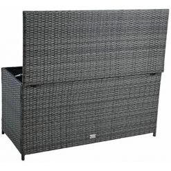 ESTEXO Auflagenbox Poly Rattan Kissenbox Gartenbox Aufbewahrungsbox Anthrazit-Grau -Aufbewahrung im Garten Verkäufe 2022 20031018 4