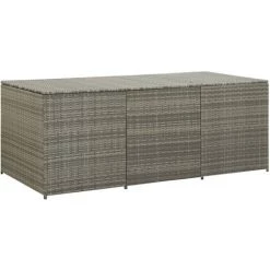ASUPERMALL Gartenbox Poly Rattan 180×90×75 Cm Grau