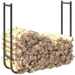 HABITAT ET JARDIN Kaminholzständer Brennholzregal "Los Angeles" - 24 X 24 X 95 Cm - Grau