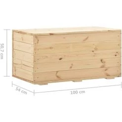 Aufbewahrungstruhe 100 X 54 X 50,7 Cm Massivholz Kiefer VidaXL -Aufbewahrung im Garten Verkäufe 2022 21675689 3