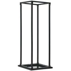 Hommoo Brennholzregal Mit Boden Schwarz 37 X 37 X 113 Cm Stahl VD25006