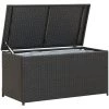 ASUPERMALL Gartenbox Poly Rattan 100×50×50 Cm Schwarz
