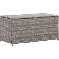ASUPERMALL Gartenbox Poly Rattan 100×50×50 Cm Grau