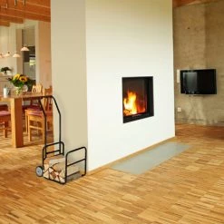 Relaxdays Kaminholzwagen, 2in1 Brennholzkarre & Feuerholzregal, Aus Stahl, Bis 45 Kg, Transport & Aufbewahrung, Schwarz -Aufbewahrung im Garten Verkäufe 2022 23118236 3