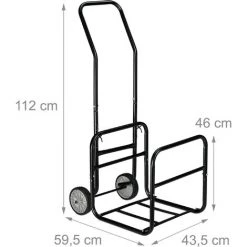 Relaxdays Kaminholzwagen, 2in1 Brennholzkarre & Feuerholzregal, Aus Stahl, Bis 45 Kg, Transport & Aufbewahrung, Schwarz -Aufbewahrung im Garten Verkäufe 2022 23118236 5