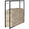 Hommoo Brennholzregal Schwarz 100x25x100 Cm Stahl VD25982