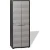 ASUPERMALL Gartenschrank Mit 3 Regalboden Schwarz Und Grau