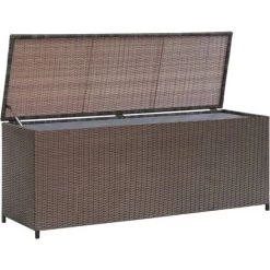 YOUTHUP Garten-Aufbewahrungsbox Braun 120×50×60 Cm Poly Rattan Auflagenboxen