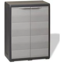 YOUTHUP Gartenschrank Mit 1 Regal Schwarz Und Grau