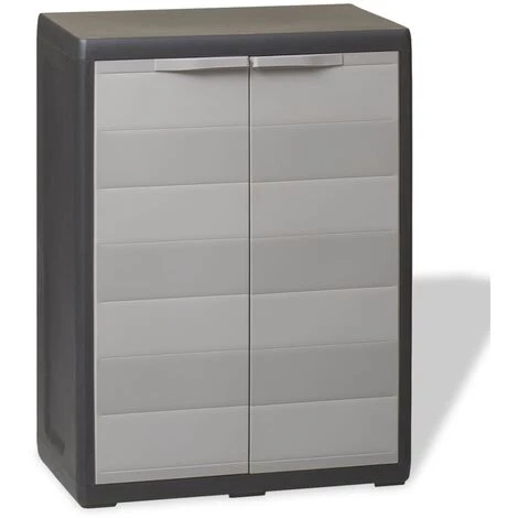 YOUTHUP Gartenschrank Mit 1 Regal Schwarz Und Grau 1 YOUTHUP Gartenschrank Mit 1 Regal Schwarz Und Grau