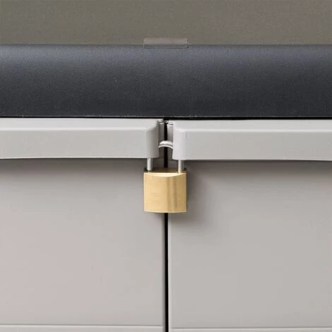 YOUTHUP Gartenschrank Mit 1 Regal Schwarz Und Grau 4 YOUTHUP Gartenschrank Mit 1 Regal Schwarz Und Grau – Bild 4