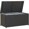 YOUTHUP Gartenbox Poly Rattan 100×50×50 Cm Schwarz