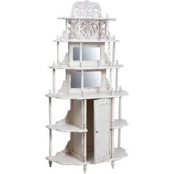 BISCOTTINI Etagere Aus Massivem Mahagoniholz Mit Antikweißer Oberfläche 100x39x190 Cm -Aufbewahrung im Garten Verkäufe 2022 25148582 3