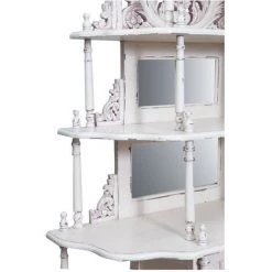 BISCOTTINI Etagere Aus Massivem Mahagoniholz Mit Antikweißer Oberfläche 100x39x190 Cm -Aufbewahrung im Garten Verkäufe 2022 25148582 5