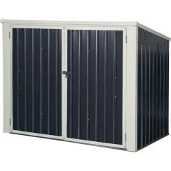 COSTWAY Muelltonnenbox 173 X 97x 134 Cm Wasserdicht, Metall, Schuppen Garten, Gartenschrank, Gartenbox Geraetebox,