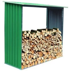 Kaminholzregal Gardiun Holman 1,37 M² Außenfläche 75x182x160 Cm Grün
