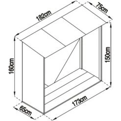 Kaminholzregal Gardiun Holman 1,37 M² Außenfläche 75x182x160 Cm Grün -Aufbewahrung im Garten Verkäufe 2022 25452888 4