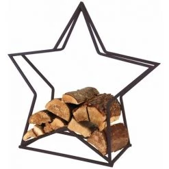 BURI Metall Kaminholzgestell Stern Kaminholzregal Holzkorb Metallkorb Weihnachtsdeko