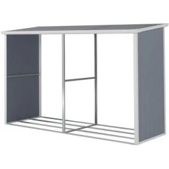HABITAT ET JARDIN Holzunterstand Kaminholzregal "Alexandre" - 3.38 M² - 302 X 112 X 190 Cm - Grau