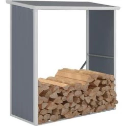 HABITAT ET JARDIN Holzunterstand Kaminholzregal "Alexandre" - 2.11 M² - 242 X 87 X 190 Cm - Grau