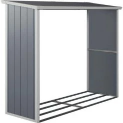 HABITAT ET JARDIN Holzunterstand Kaminholzregal "Alexandre" - 2.11 M² - 242 X 87 X 190 Cm - Grau -Aufbewahrung im Garten Verkäufe 2022 26758672 3